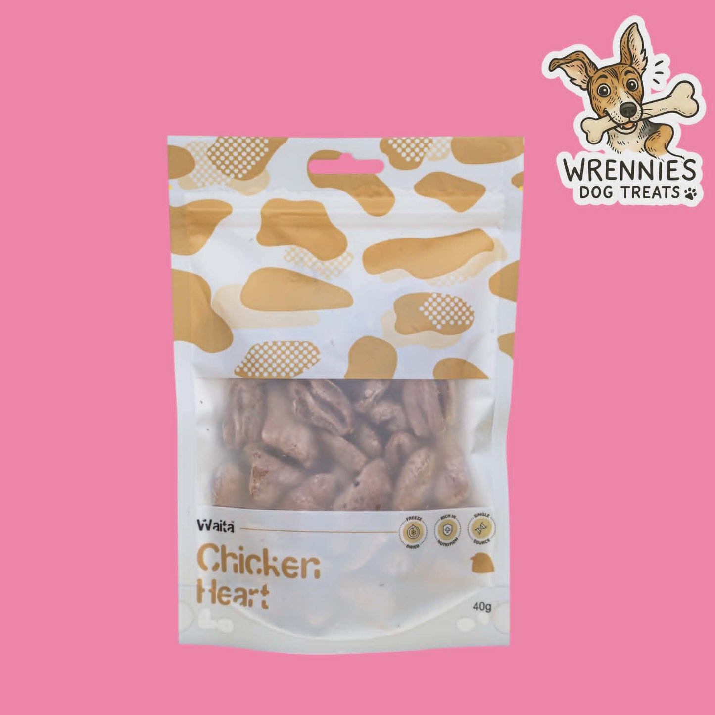 Waita Freeze Dried Chicken Hearts 40G